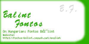 balint fontos business card